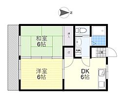 フォレストB/c 2DKの間取図画像