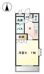 パルティーダ光吉 1Kの間取図画像