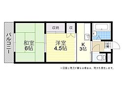 メゾンあべ 1DKの間取図画像