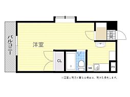 アーバングリーン六本松 1Kの間取図画像