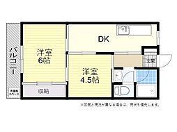 朝日ビル 2DKの間取図画像