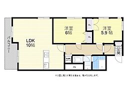 清友ビル 2LDKの間取図画像