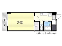 スカイコート大分 1Kの間取図画像