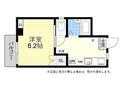 平野ビル 1Kの間取図画像