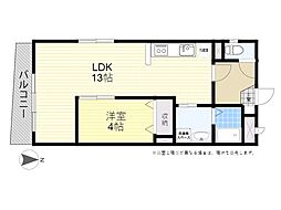 フェリース羽田B 1LDKの間取図画像