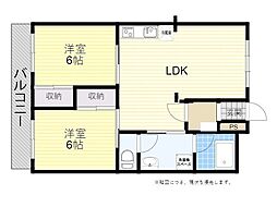 第3池辺ビル 2LDKの間取図画像