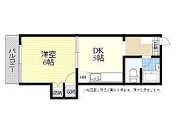 第1清弥マンション 1DKの間取図画像