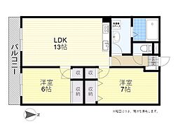 フェリース羽田A 2LDKの間取図画像