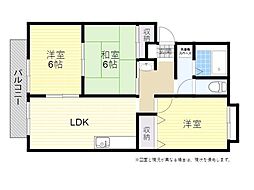 セジュール川上 3LDKの間取図画像