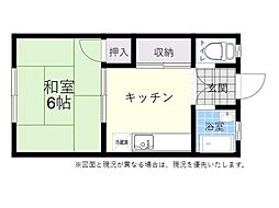 甲斐アパート 1Kの間取図画像