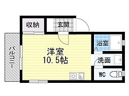 アンビエンテ・クアトロ ワンルームの間取図画像