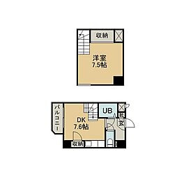 ジュメル大分 1DKの間取図画像