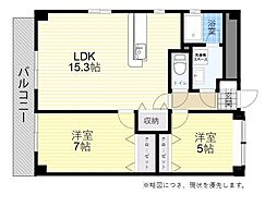 アルバクレスタ城崎 2LDKの間取図画像