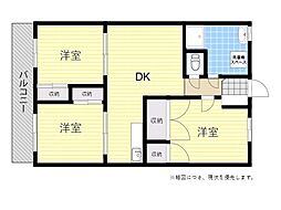 大道岩田ビル 3DKの間取図画像