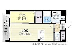 オーク金池南 1LDKの間取図画像