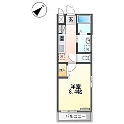 ユーロピュア彩 1Kの間取図画像