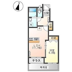 ルナリア 1LDKの間取図画像