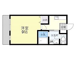 アルファー中島 1Kの間取図画像