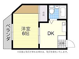 サザンブライト5 1DKの間取図画像