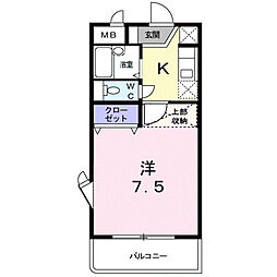 GRACE.ONE 1Kの間取図画像