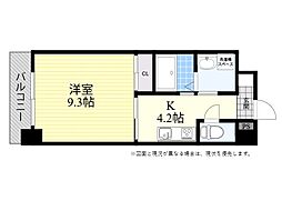 トレステーラ住吉町 1Kの間取図画像