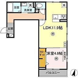 PREMILIFE碩田町 1LDKの間取図画像