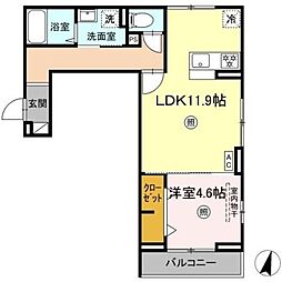 グランネスタ・碩田 1LDKの間取図画像