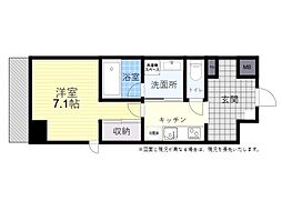 プレガーレ大分駅前 1Kの間取図画像
