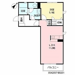 アラモアナB 1LDKの間取図画像
