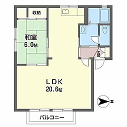 ガーデンハイツ錦 1LDKの間取図画像