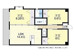 グランドアーク 3LDKの間取図画像