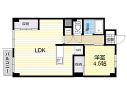 寿コーポ 1LDKの間取図画像