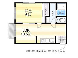 ファミリア豊町 1LDKの間取図画像