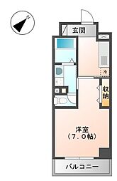 アンゼリカ 1Kの間取図画像