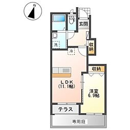 ルナリア 1LDKの間取図画像