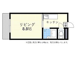 コーポオリベNo.7 1Kの間取図画像