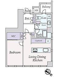 マジェスタワー六本木 1LDKの間取図画像