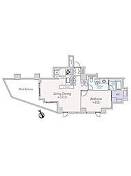 レグノ・ラフィネ南青山 1LDKの間取図画像