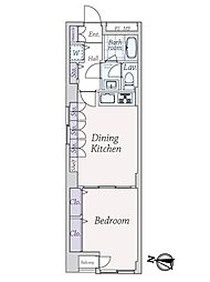 常盤松葵マンション 1DKの間取図画像
