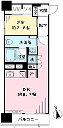 門前仲町ダイヤマンション 1DKの間取図画像