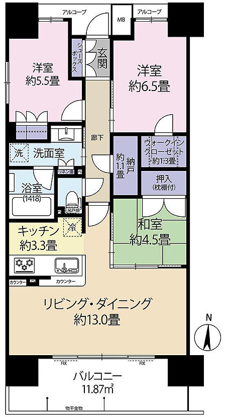 3LDK+WIC+S 南向き