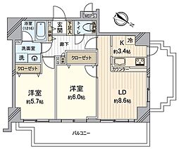 ライオンズマンション向島第2 2LDKの間取図画像