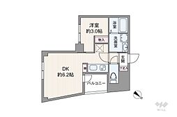 ハーミテイジ 1DKの間取図画像