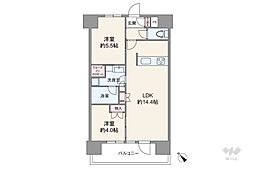 クレヴィア上野入谷 2LDKの間取図画像