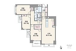 プリンスハイツ西早稲田 3LDKの間取図画像