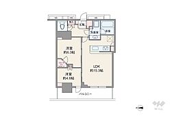 ルミナリータワー池袋 2LDKの間取図画像