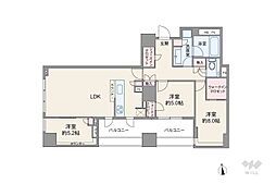 クラッシィタワー新宿御苑 3LDKの間取図画像