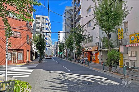 敷地の北側前面道路（西側から）