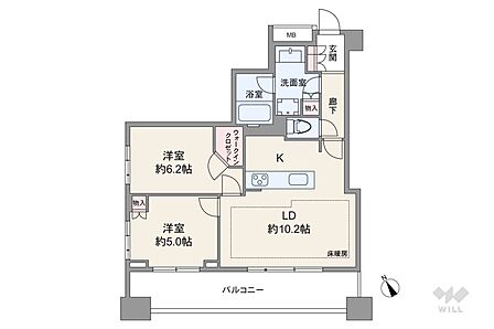 2LDK 間取り