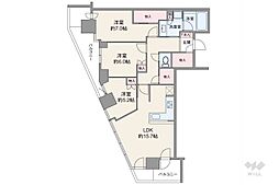 プラウドタワー池袋 3LDKの間取図画像